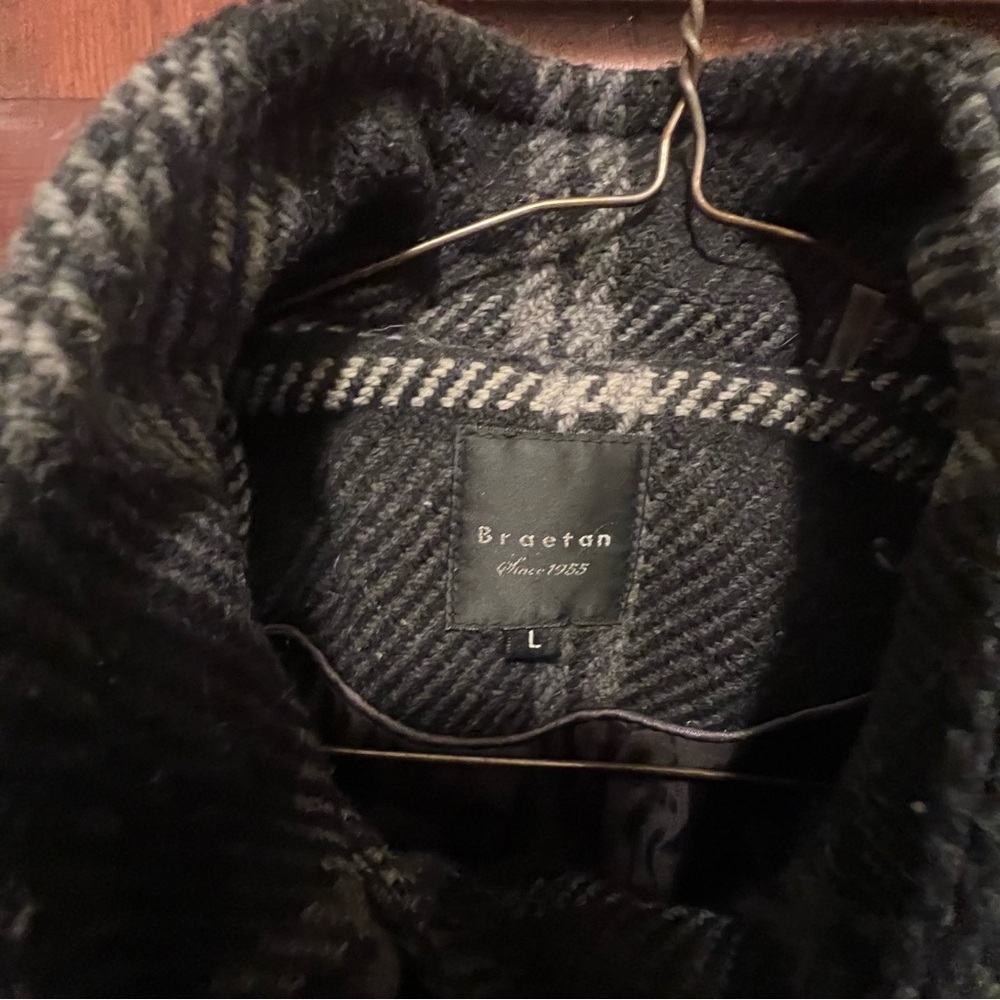 Braetan wool mix winter jacket. Black and white print. - Picture 6 of 11